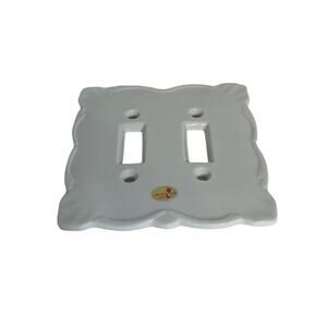 White Porcelain Double Switch Light Plate Vtg New Maryland China Japan
